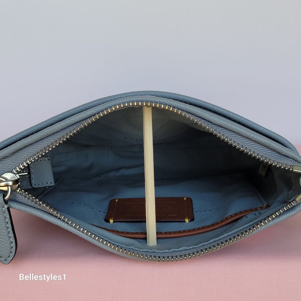 COACH Kitt Crossgrain Leather Messenger Crossbody- Grey Blue color ⭐ - Picture 15 of 16